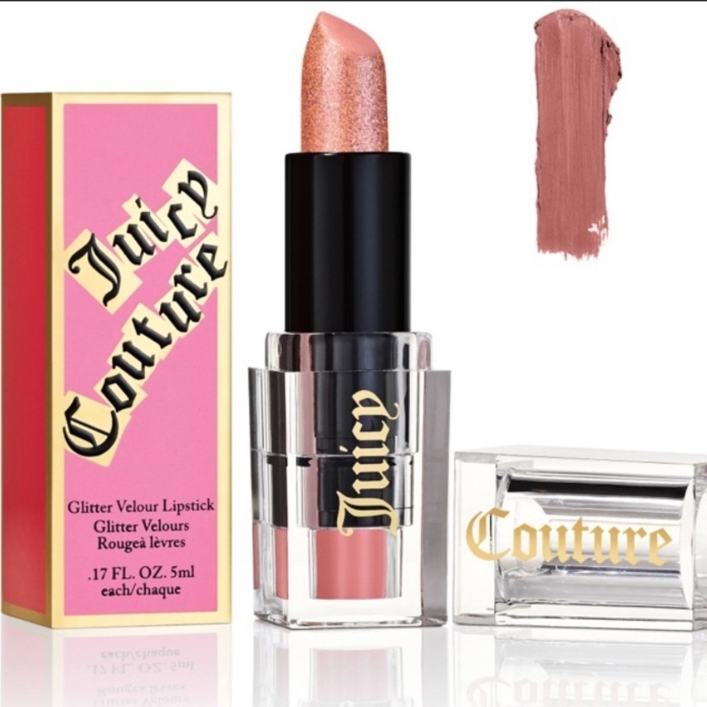 New Juicy Couture Glitter Velour Lipstick .13oz in Happily Ever After #03